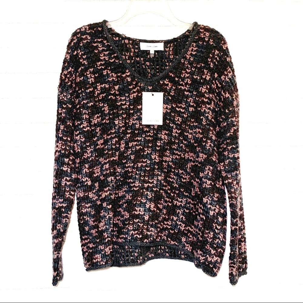 NWT JOHN + JENN | Blush & Wine Chunky Knit Sweater Small